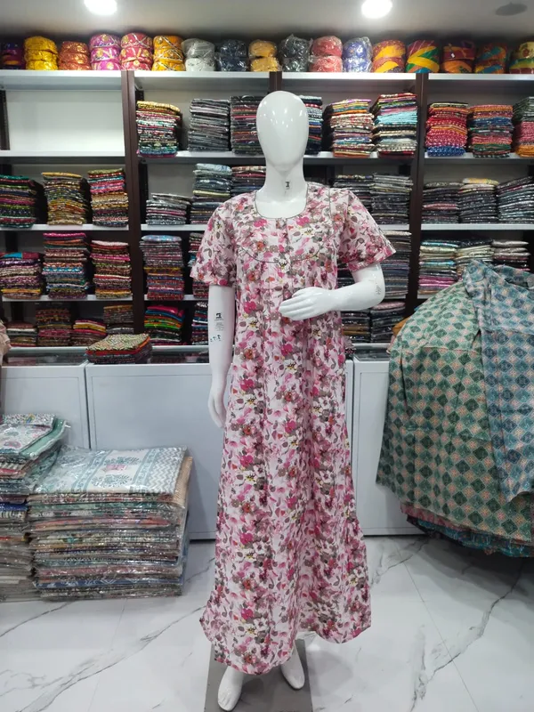 Pink_Pure_Cotton_Nighty_For_Women