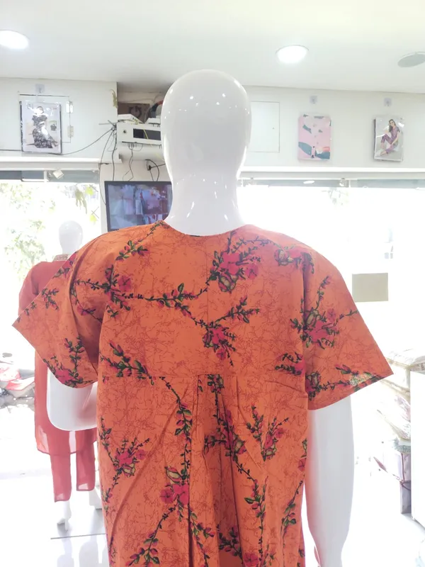 Mustard_Pure_Cotton_Nighty_For_Women