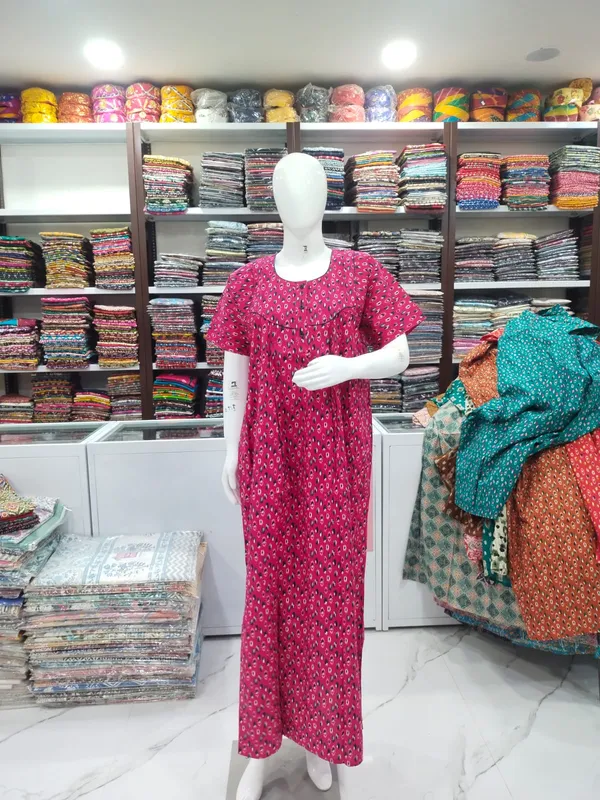 Rani_Pink_Pure_Cotton_Nighty_For_Women