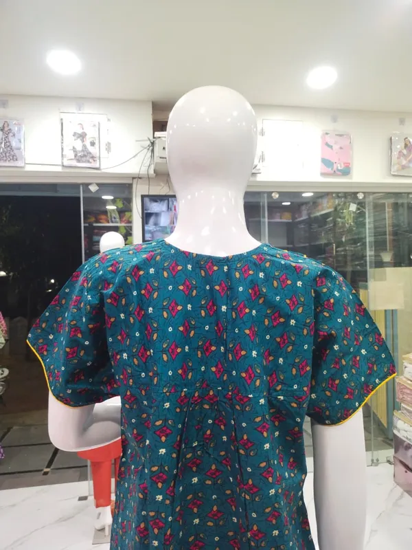 Rama_Green_Pure_Cotton_Nighty_For_Women