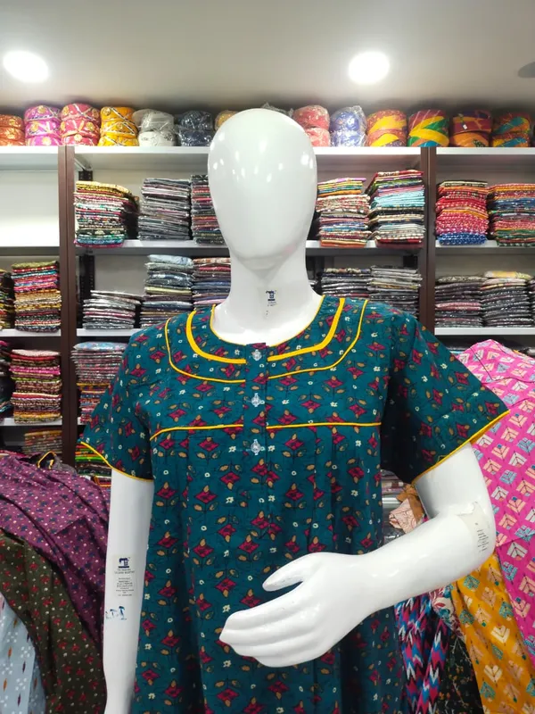 Rama_Green_Pure_Cotton_Nighty_For_Women