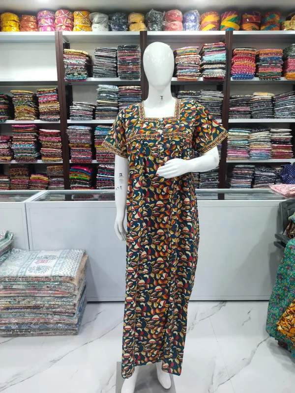 Navy_Blue_Pure_Cotton_Nighty_For_Women