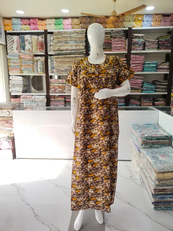 Coffee_Pure_Cotton_Nighty_For_Women