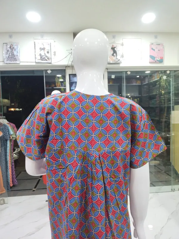 Blue_Pure_Cotton_Nighty_For_Women