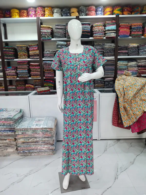 Ice_Green_Pure_Cotton_Nighty_For_Women