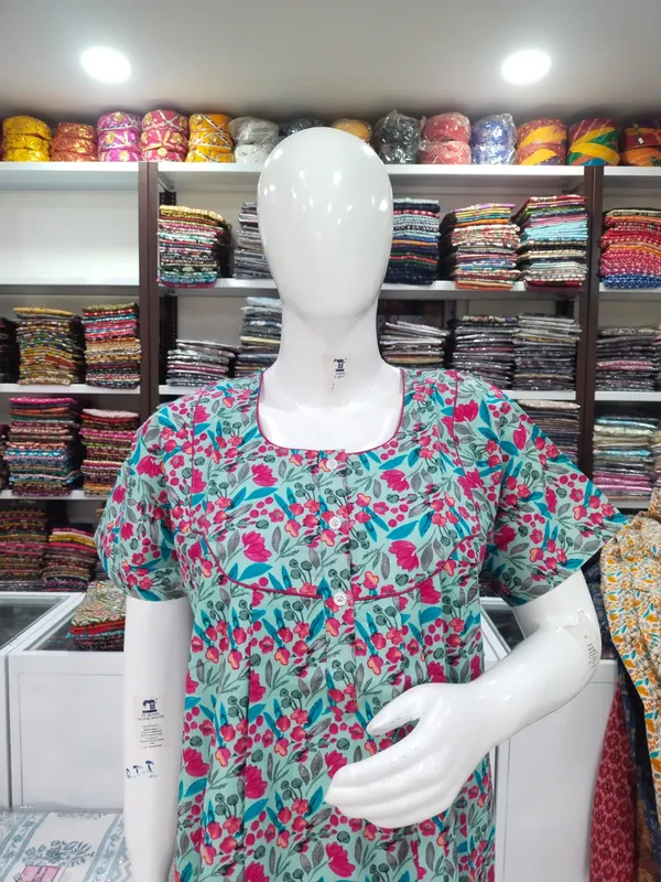 Ice_Green_Pure_Cotton_Nighty_For_Women