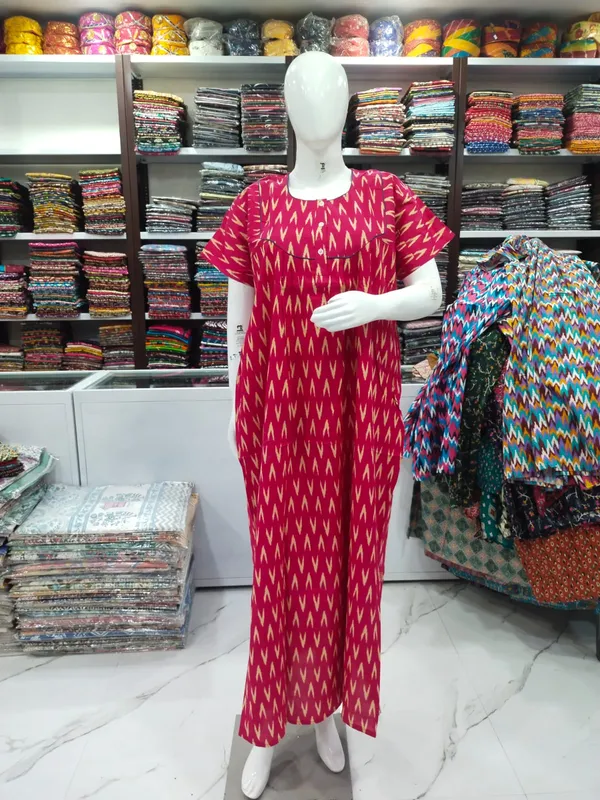 Dark_Rani_Pink_Pure_Cotton_Nighty_For_Women