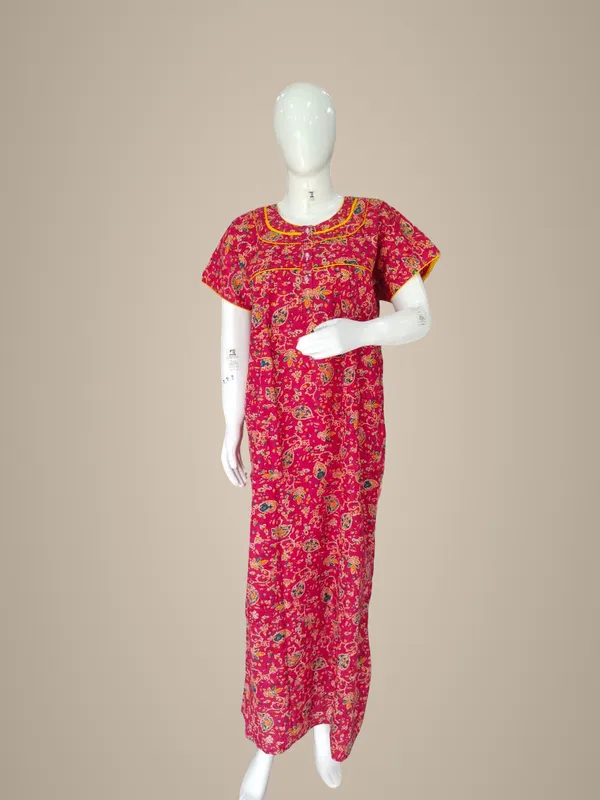 Rani_Pink_Pure_Cotton_Nighty_For_Women