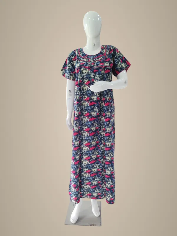 Navy_Blue_Pure_Cotton_Nighty_For_Women