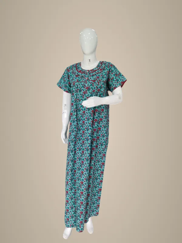 Pastel_Sea_Green_Pure_Cotton_Nighty_For_Women