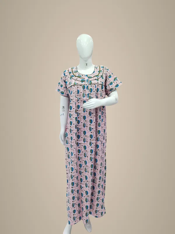 Baby_Pink_Pure_Cotton_Nighty_For_Women
