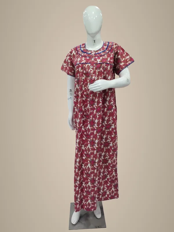 Pink_Pure_Cotton_Nighty_For_Women