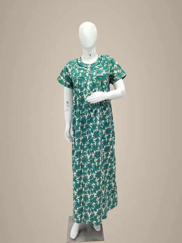 Rama_Green_Pure_Cotton_Nighty_For_Women