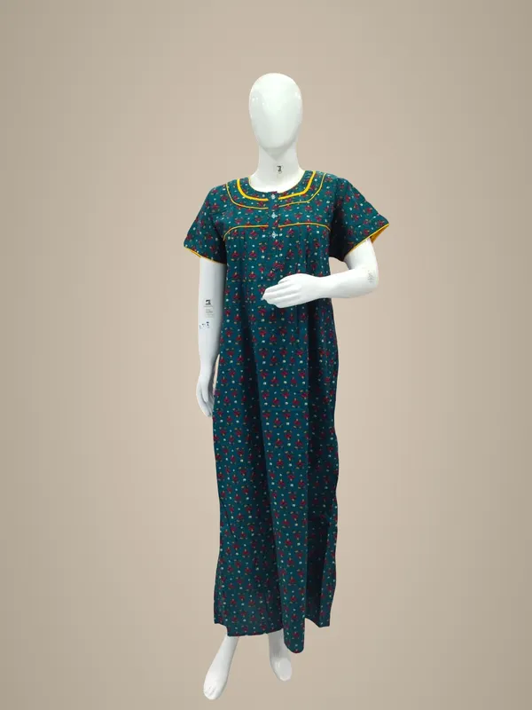 Rama_Green_Pure_Cotton_Nighty_For_Women
