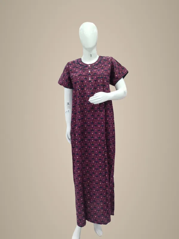 Lavender_Pure_Cotton_Nighty_For_Women