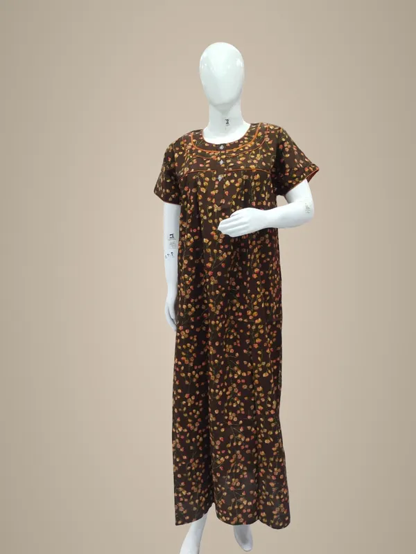Coffee_Pure_Cotton_Nighty_For_Women
