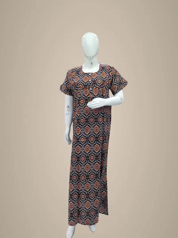 Wine_Pure_Cotton_Nighty_For_Women