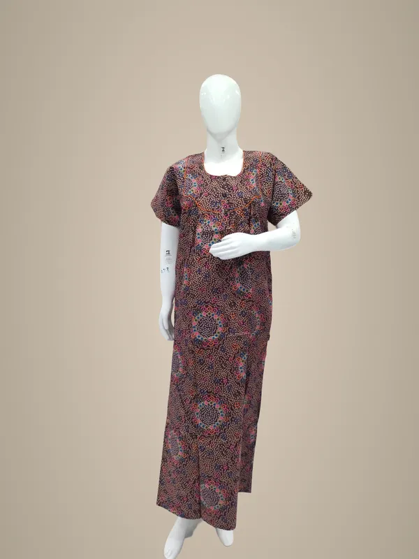 Wine_Pure_Cotton_Nighty_For_Women