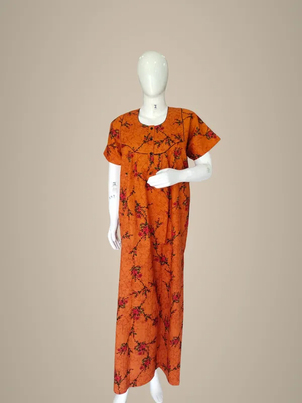Mustard_Pure_Cotton_Nighty_For_Women