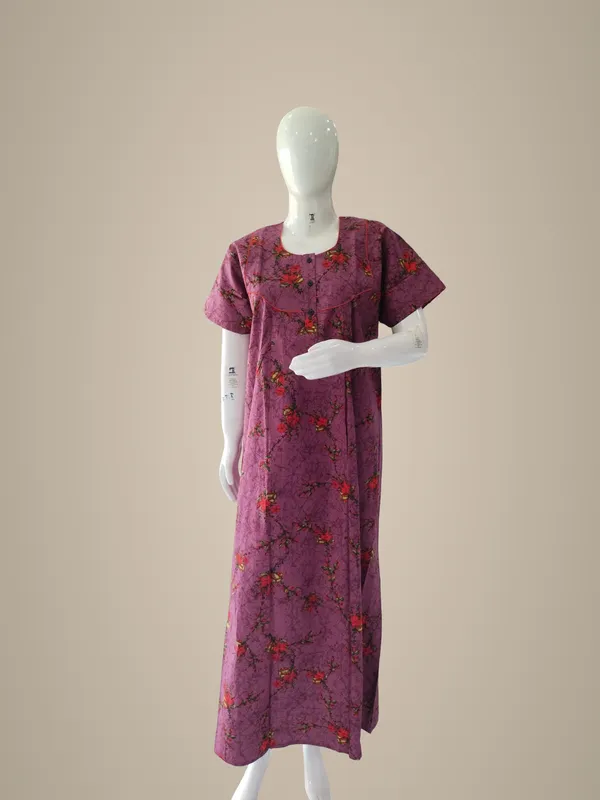 Dusty_Purple_Pure_Cotton_Nighty_For_Women