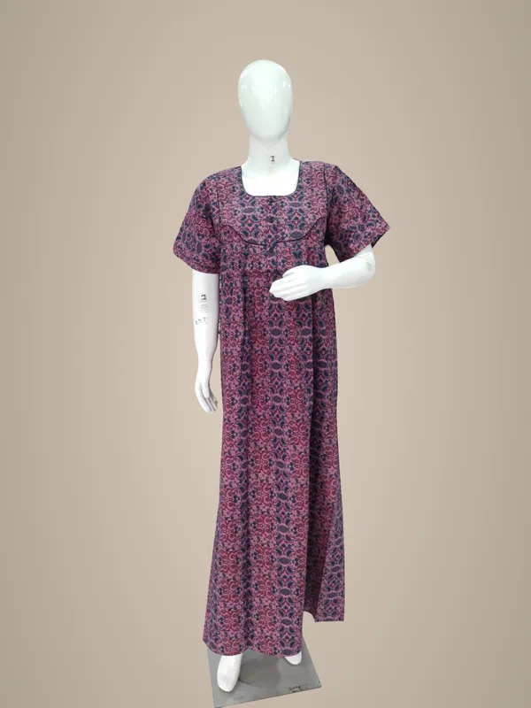 Light_Wine_Pure_Cotton_Nighty_For_Women
