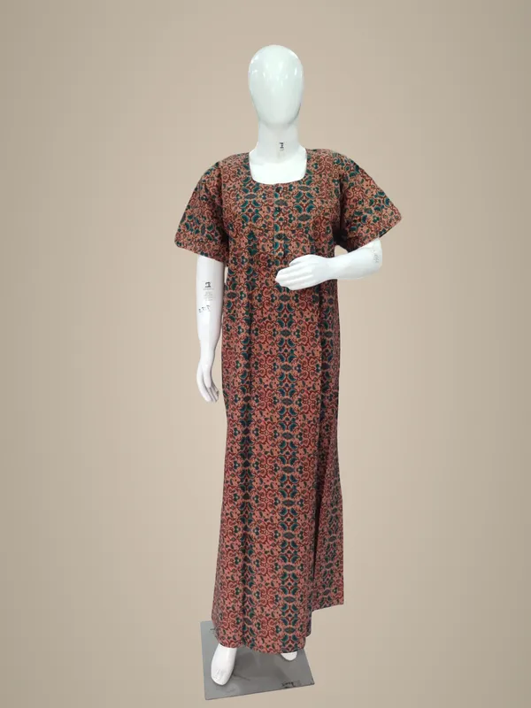 Light_Brown_Pure_Cotton_Nighty_For_Women