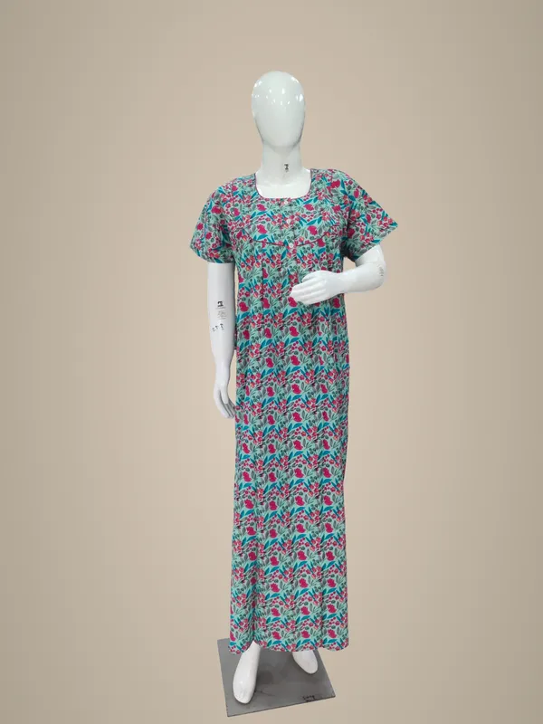 Ice_Green_Pure_Cotton_Nighty_For_Women