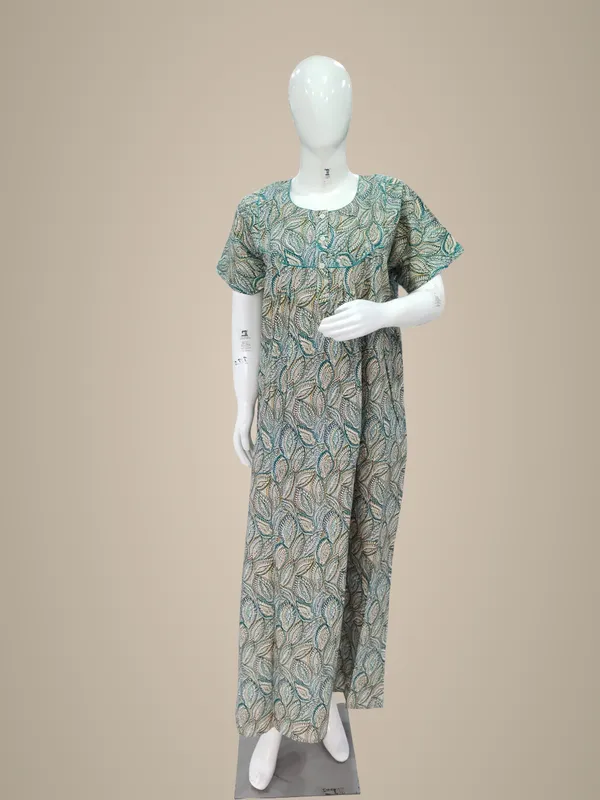 Green_Pure_Cotton_Nighty_For_Women