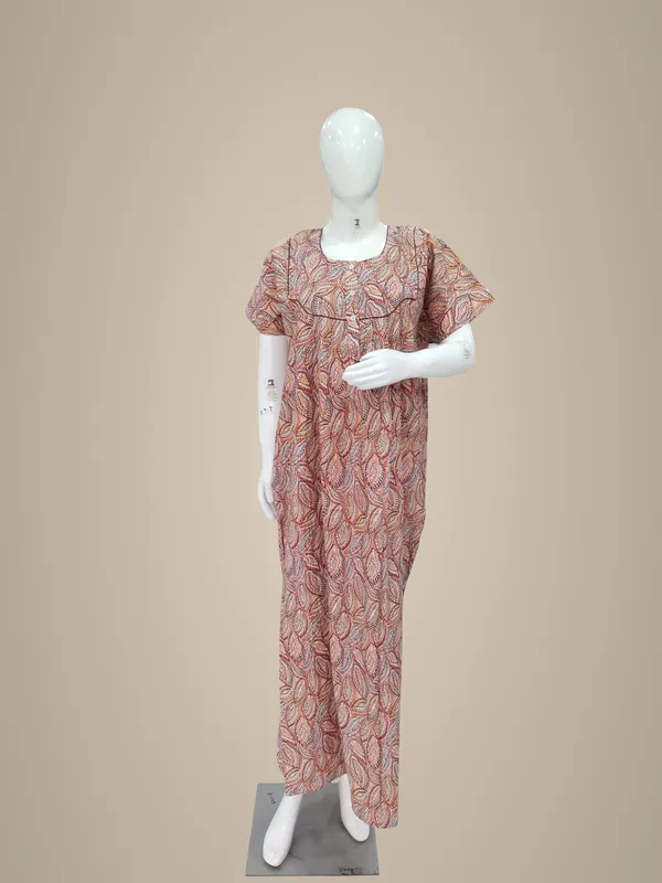 Red_Pure_Cotton_Nighty_For_Women