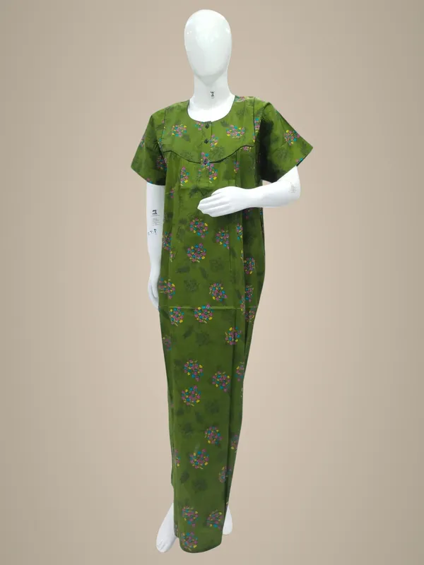 Green_Pure_Cotton_Nighty_For_Women