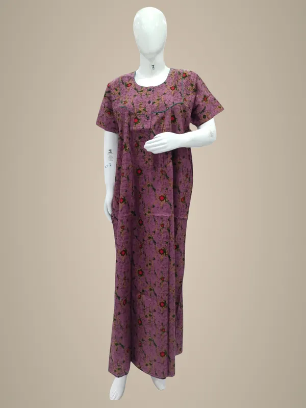 Dusty_Purple_Pure_Cotton_Nighty_For_Women