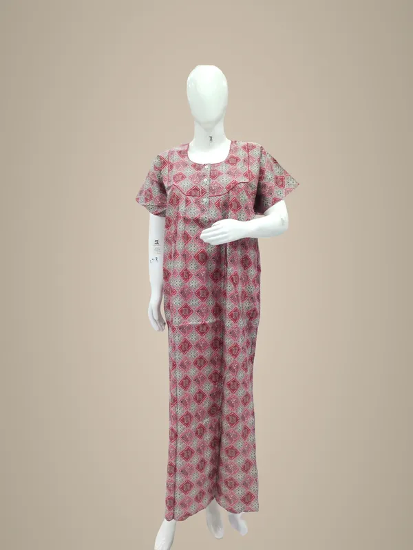 Red_Pure_Cotton_Nighty_For_Women