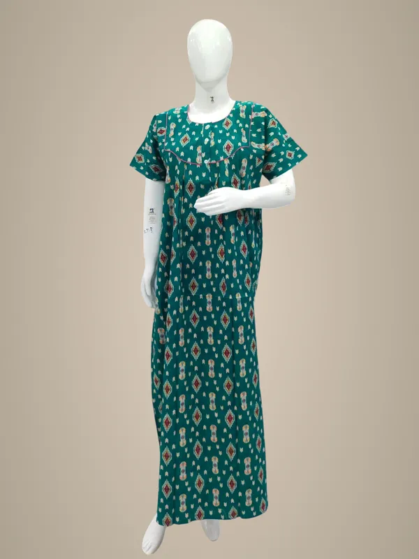 Rama_Green_Pure_Cotton_Nighty_For_Women