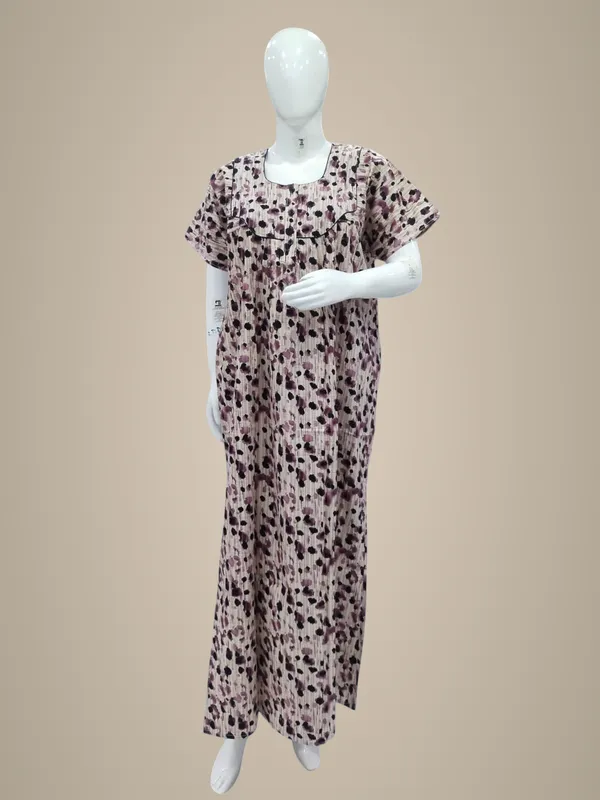 Dusty_Wine_Pure_Cotton_Nighty_For_Women