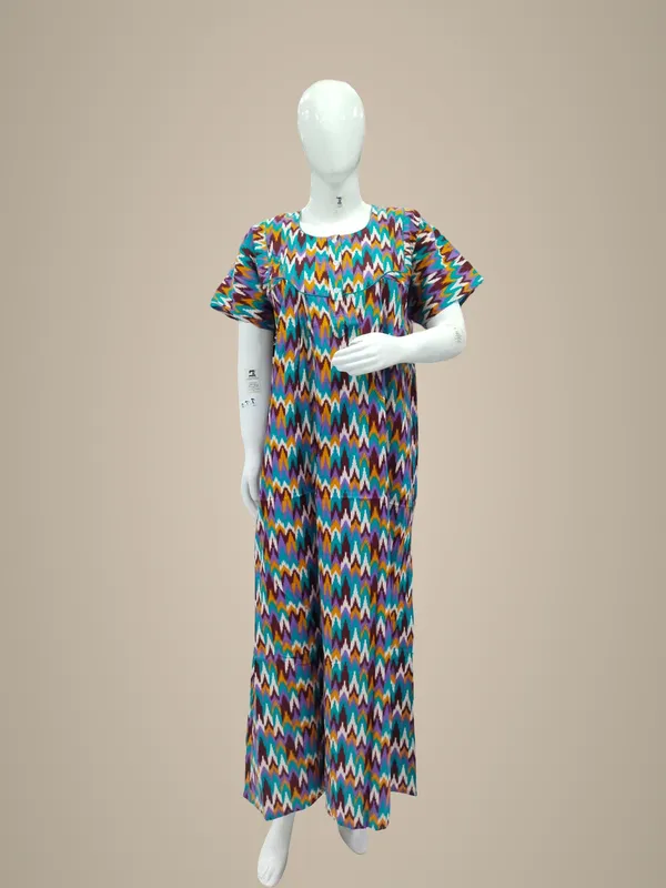 Sea_Green_Pure_Cotton_Nighty_For_Women