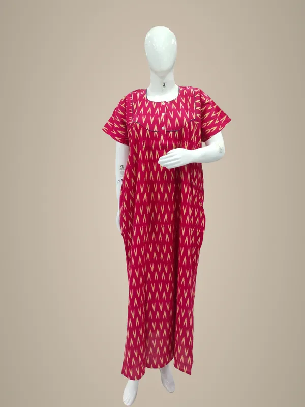 Dark_Rani_Pink_Pure_Cotton_Nighty_For_Women