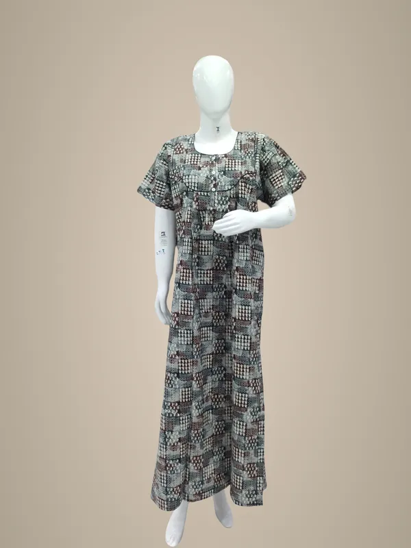 Dark_Grey_Pure_Cotton_Nighty_For_Women