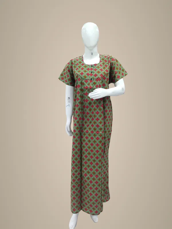 Green_Pure_Cotton_Nighty_For_Women