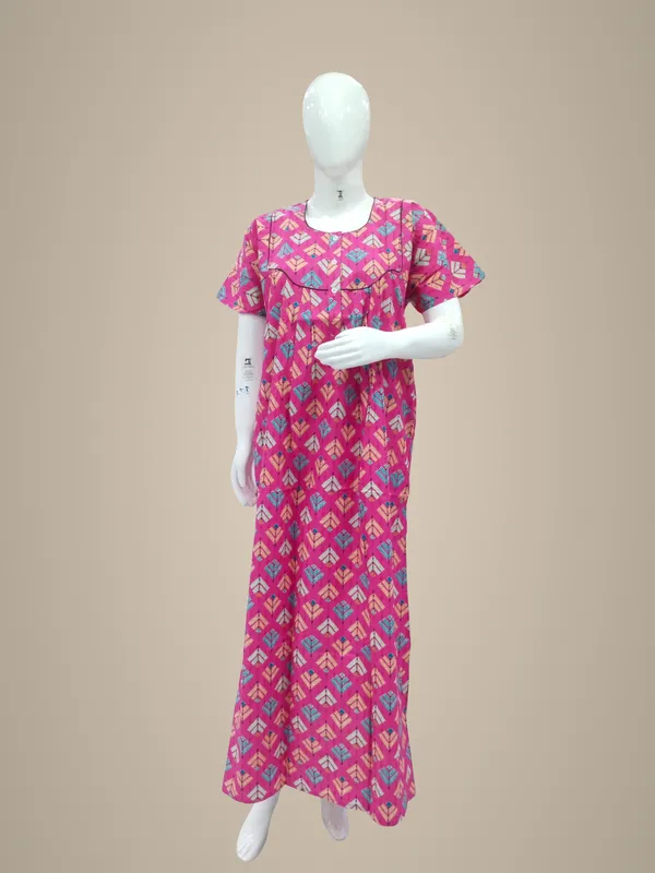 Rani_Pink_Pure_Cotton_Nighty_For_Women