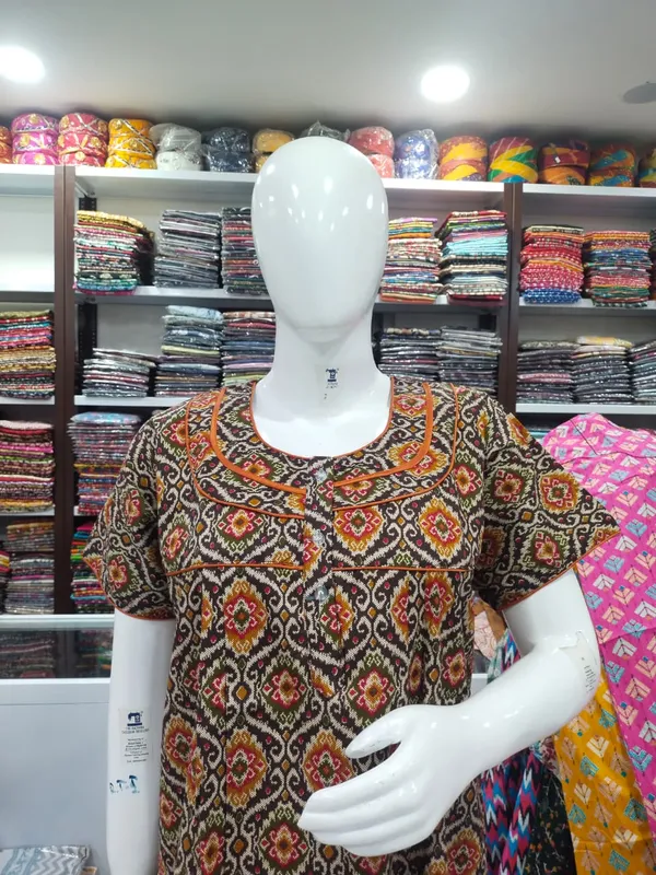 Dark_Coffee_Pure_Cotton_Nighty_For_Women