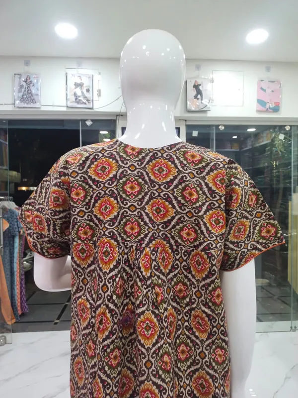 Dark_Coffee_Pure_Cotton_Nighty_For_Women