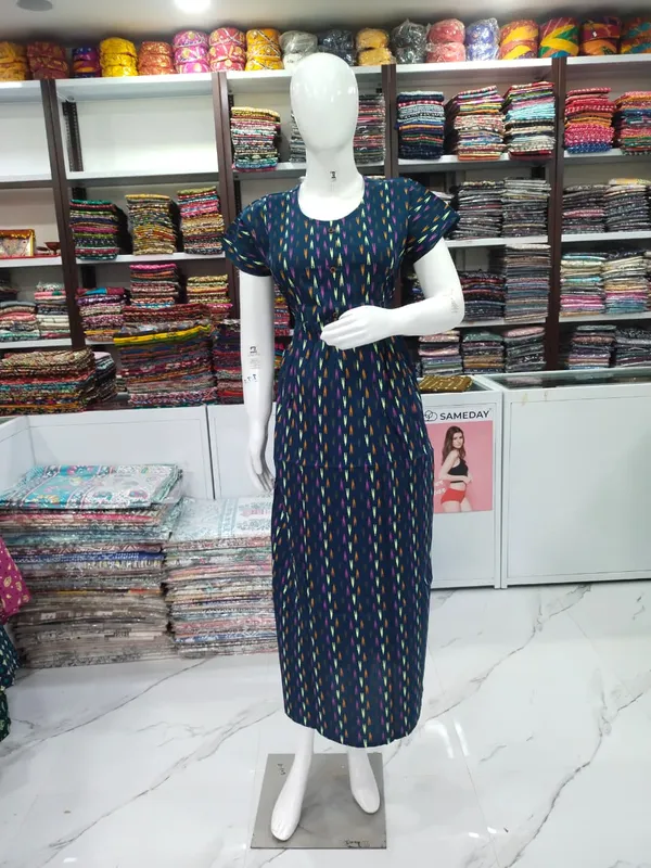 Rama_Green_Pure_Cotton_Nighty_For_Women