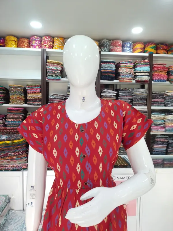 Brick_Red_Pure_Cotton_Nighty_For_Women