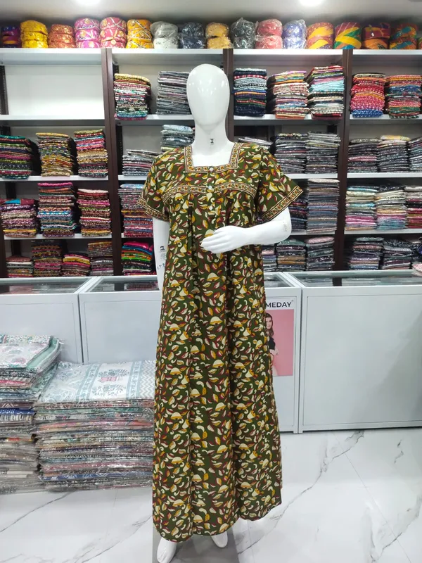Green_Pure_Cotton_Nighty_For_Women