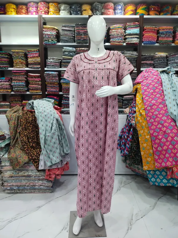 Paste_Pink_Pure_Cotton_Nighty_For_Women