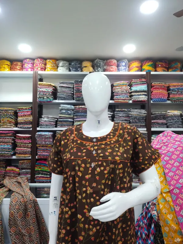 Coffee_Pure_Cotton_Nighty_For_Women