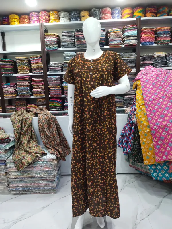 Coffee_Pure_Cotton_Nighty_For_Women