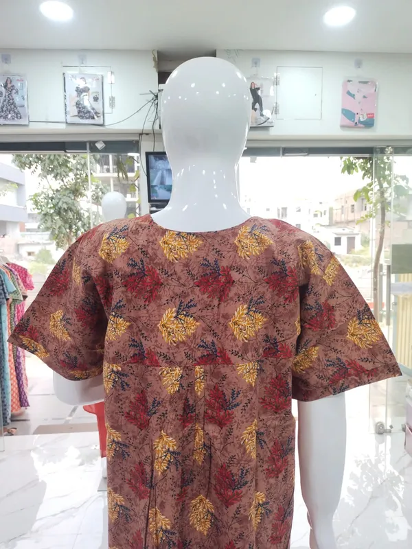 Light_Brown_Pure_Cotton_Nighty_For_Women