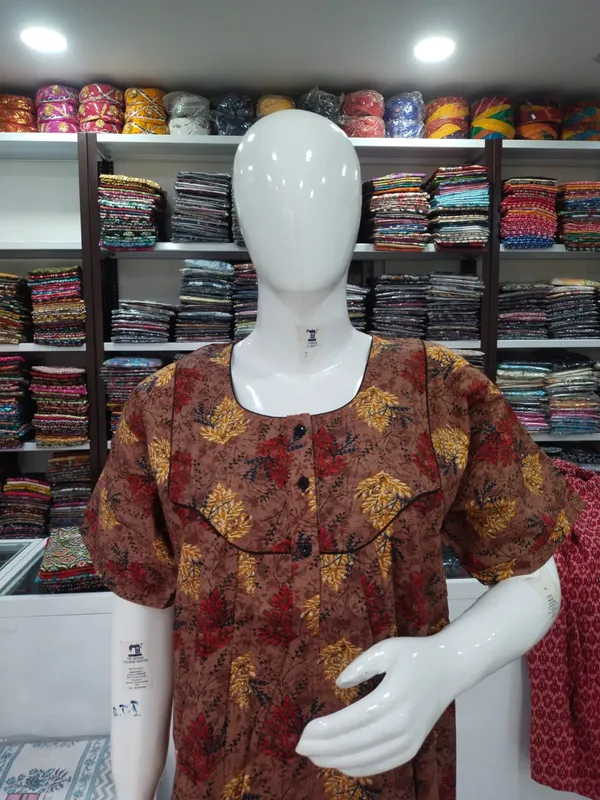 Light_Brown_Pure_Cotton_Nighty_For_Women