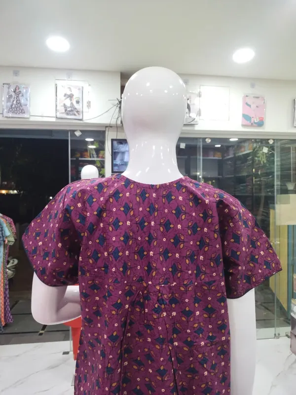 Lavender_Pure_Cotton_Nighty_For_Women